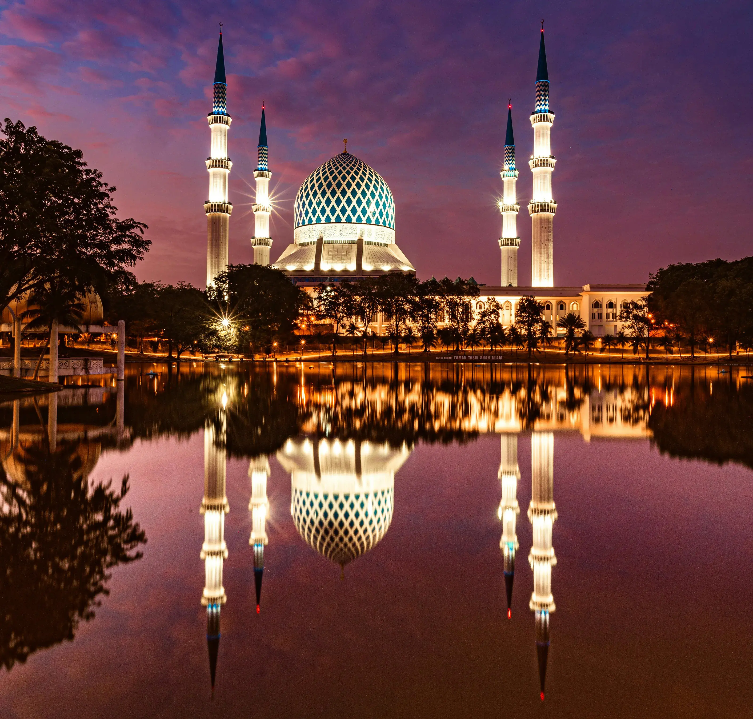 Blue Mosque, located in Shah Alam, Selangor, Malaysia